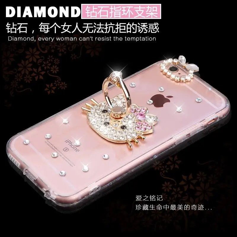 Рисунок Hello Kitty подставка держатель горный хрусталь телефона чехол для iPhone 7 и Plus с