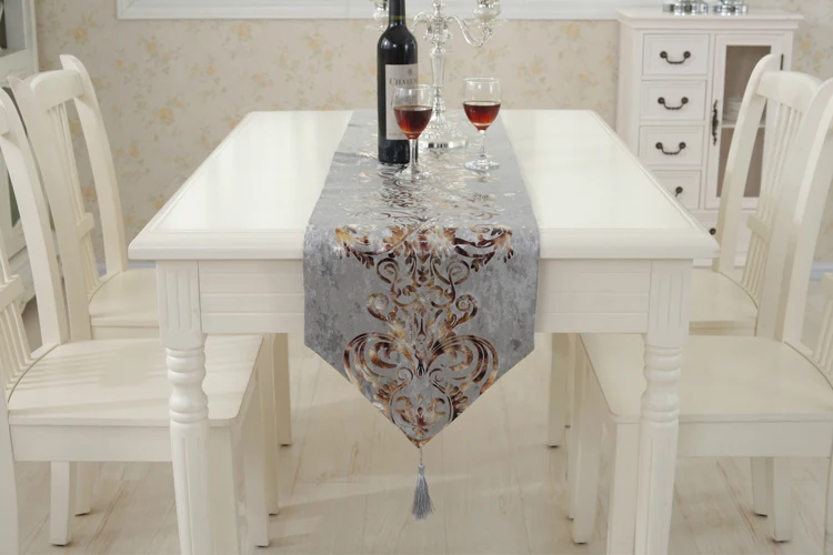 3 размера Европейский бронзированный велюровый Настольный бегун Роскошная