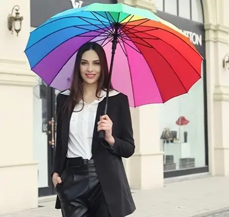 Радуга Гольф Рыбалка зонтик унисекс Свадебная вечеринка Сувениры зонтики от