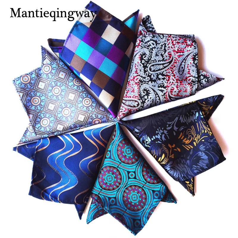 Mantieqingway 25*25 см носовой платок из полиэстера мужской деловой костюм цветочные