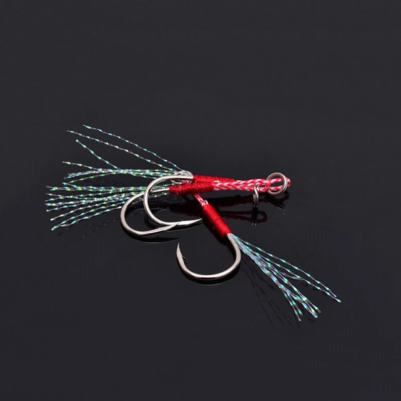 10pcs/pack Gamakatsu jigging fishing hook assist boat jig feather rope overweight accessory | Спорт и развлечения