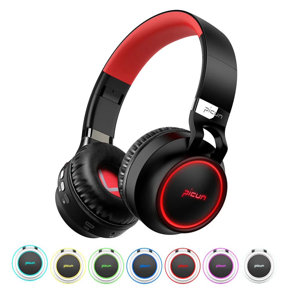 Беспроводные наушники P60 Bluetooth 24 часа работы 7 цветов светодиодный светильник