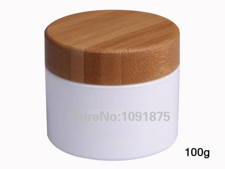 Бесплатная доставка 100 г полипропиленовая банка для крема с бамбуковой крышкой