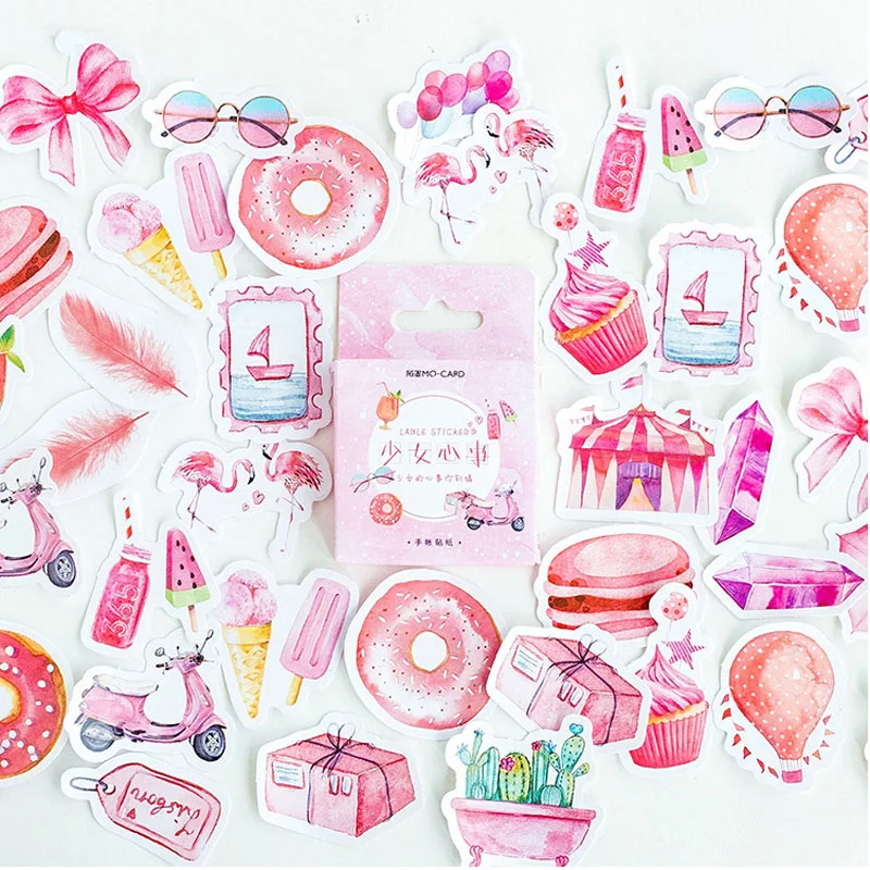 Розовый творческий kawaii самодельные Наклейки красивые наклейки/декоративные
