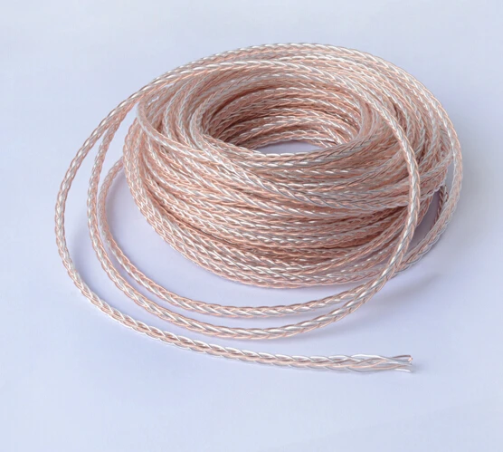 

free shipping DIY 8-core 56 pin Earphone Audio Upgrade cable for headphone Headset Single Crystal Copper 5meter