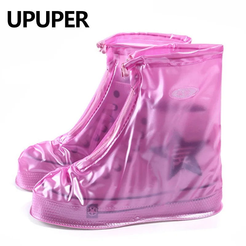 Pink UPUPER дождевик для обуви и ботинок аксессуары водонепроницаемые чехлы для обуви защита многоразового применения для мужчин и женщин и детей - Цвет: Pink
