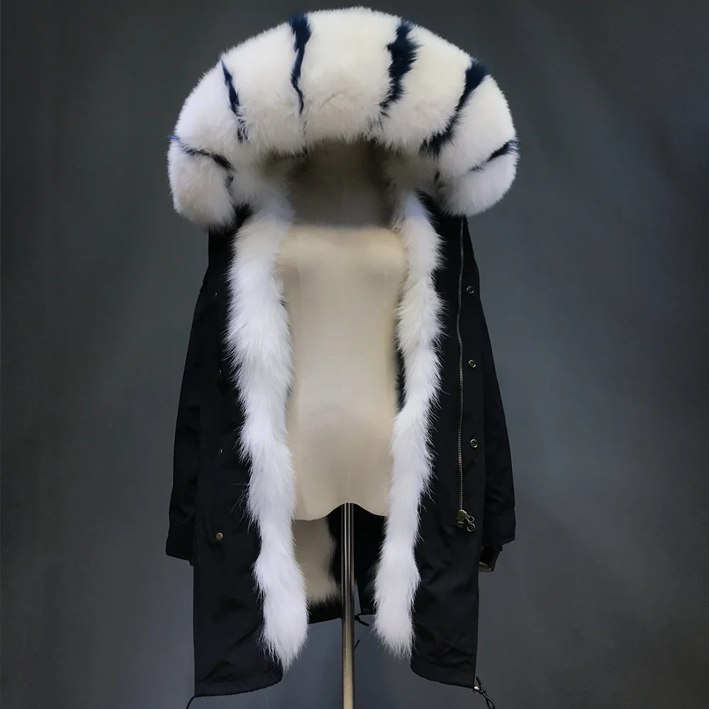 Maylofuer Съемный Белый Лисий Мех Лайнер парка Для женщин натуральный мех парки