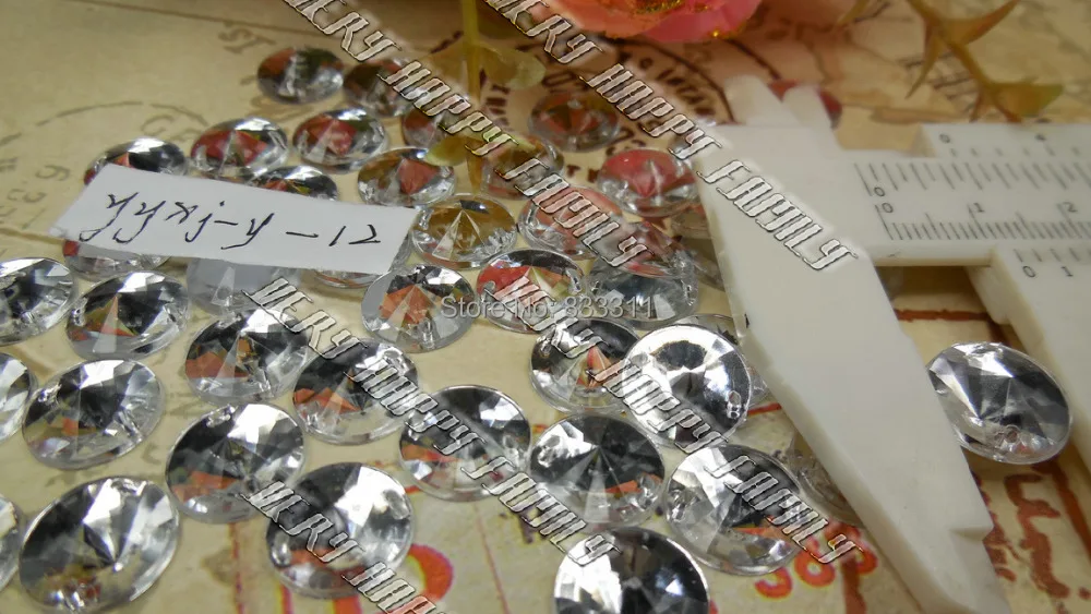Серебряные Акриловые бусины 12 мм швейные кристаллы плоские круглые аксессуары