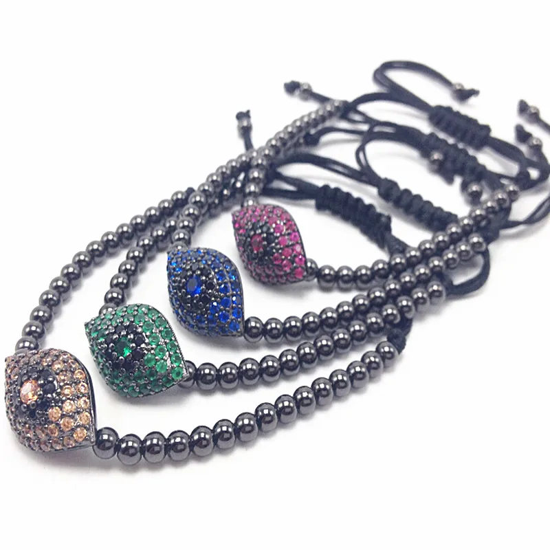 1 шт Новый Топ бренд мужской браслет с голубым глазом микро проложить цветной CZ