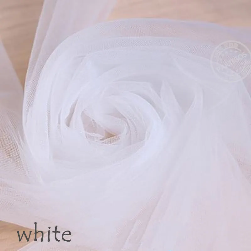 white 25 ярдов 15 см тюль рулон катушка белая органза рулон чистый Тюль органза DIY ткань юбка-пачка девочка душ Декор Свадебный декор - Цвет: white
