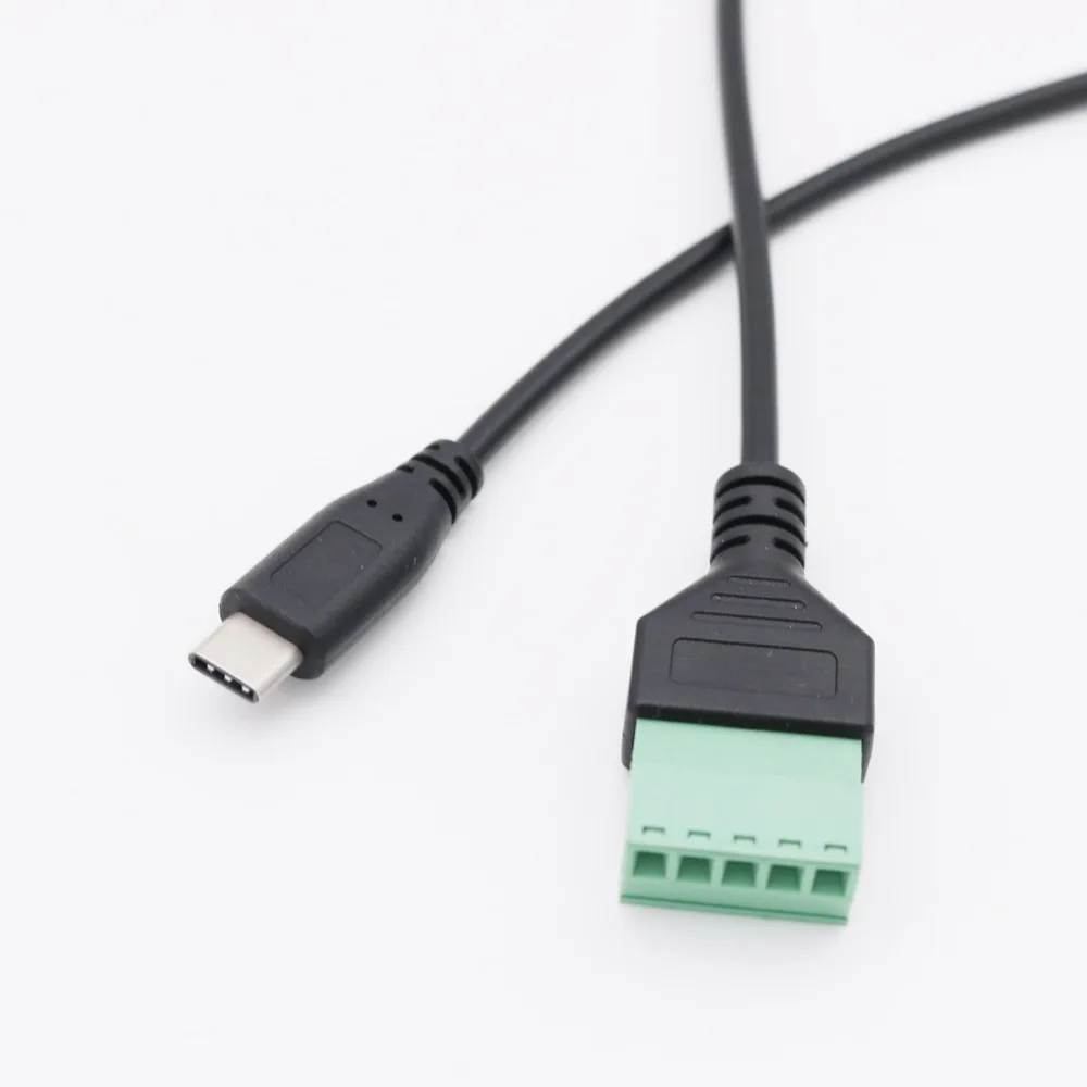 1 шт. USB-C USB 3 Type-C Штекерный 5-контактный винтовой Соединитель с защитным разъемом