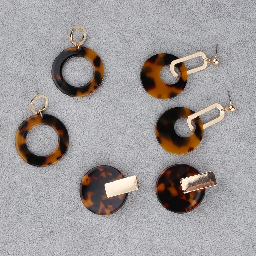 2019 Leopard Print Acrylic Alloy Earrings Trendy Bohemian Long Women Fashion Jewelry Luxury Acetic Acid gifts for women | Украшения и