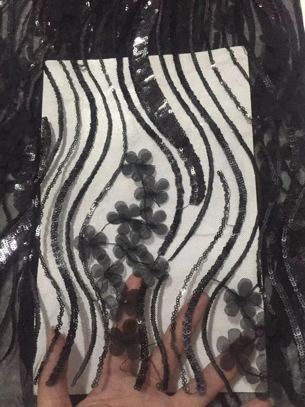 Новый нигерийский Чистый Розовый 3D блестки переводная картинка французская