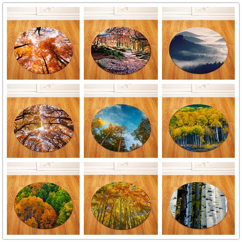 Бамбуковый лес пейзаж круглый тапете для гостиной спальни домашний Декор Ковер