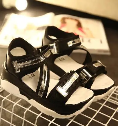 Лето стиль обувь женщина высокая пятки платформа сандалии клин Mixd цвета