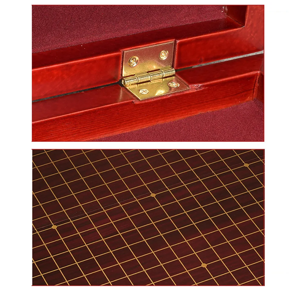 BSTFAMLY Wooden Foldable Go Game Chess 19 Road Chessboard Checkboard Old Game of Go Weiqi Board For 22mm Piece Checker GB11