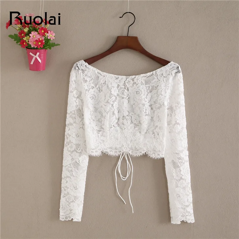 Новое поступление кружевное женское платье с круглым вырезом и длинным рукавом