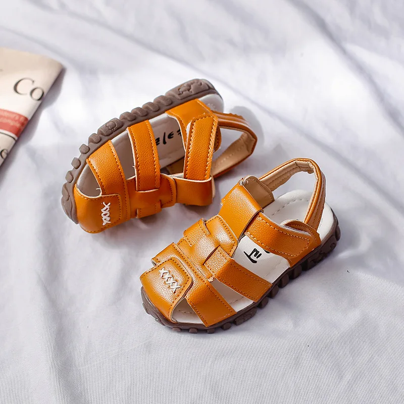 Brand Quality Leather Sandals for Boy Kids Moccasins Shoes Boys New 2019 Summer School Big Child Shoe Size 21-36 | Детская одежда и