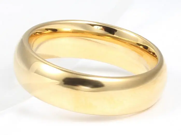 Бесплатная доставка 6 мм позолоченное полукруглое вольфрамовое кольцо из