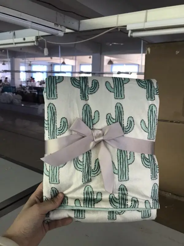 Детское Двухслойное плюшевое одеяло с фламинго КАКТУСОМ животным рисунком