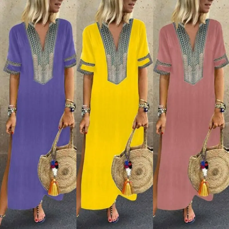 2019 vestidos de verano макси платье для девушек женское с принтом без рукавов Длинное
