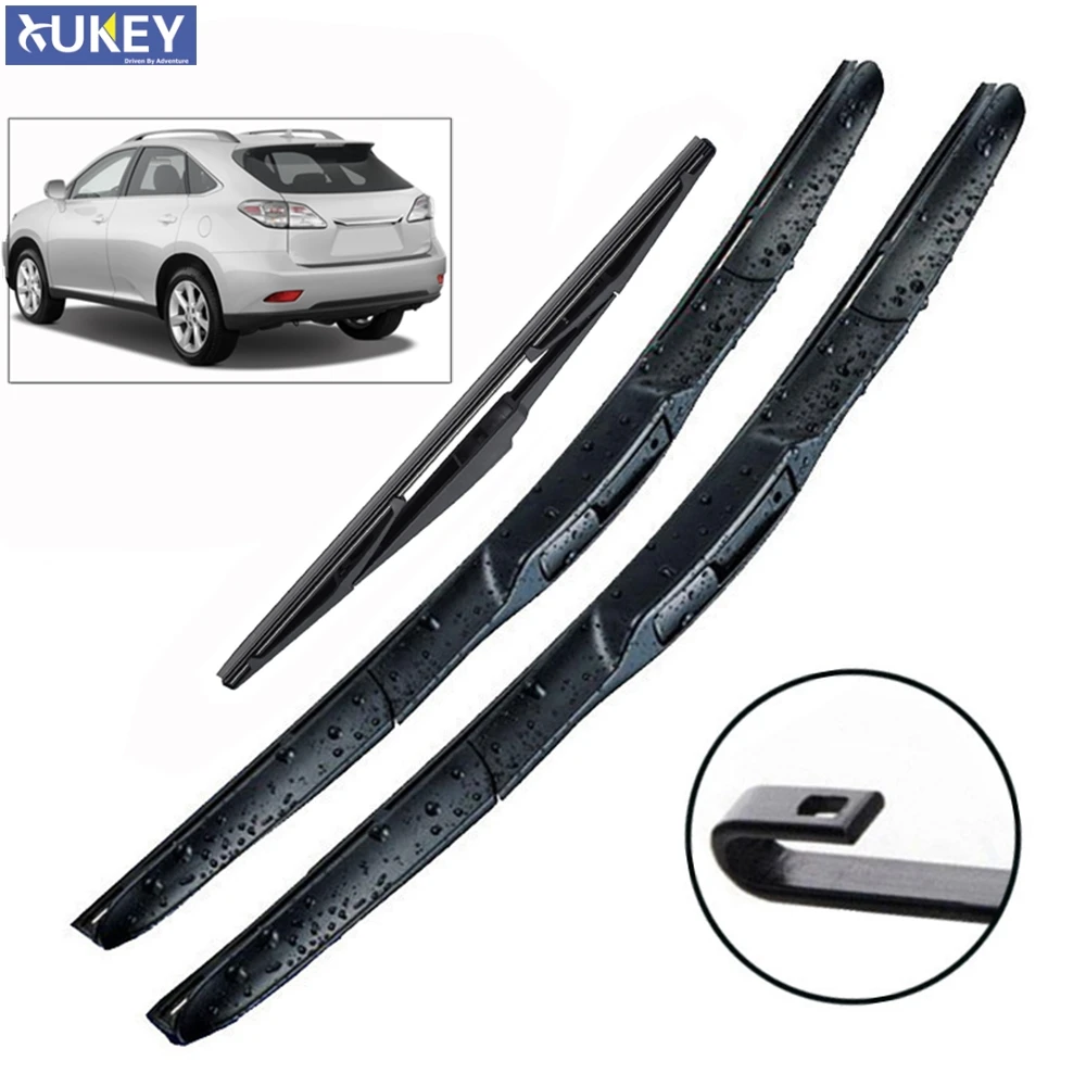 Xukey 3Pcs Front Rear Windshield Wiper Blades Set For Lexus RX450H RX350 RX 450h 350 2015 2014 2013 2012 2011 2010 26