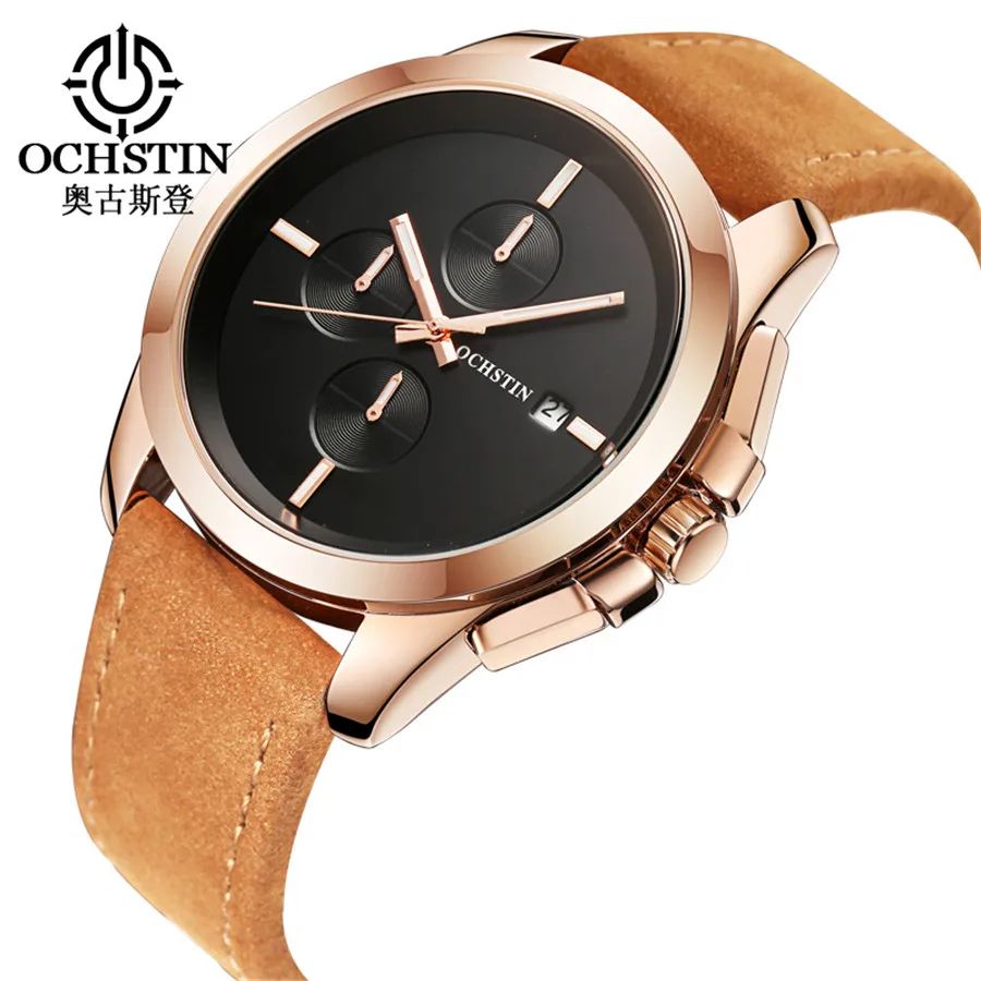 

6 Hand Fashion Design Men Watches Top Brand Luxury Sports Casual Waterproof Mens Watch Chronograph Quartz Leather Man Wristwatch