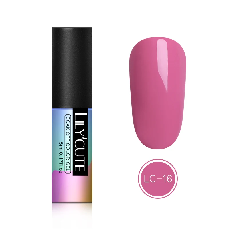 LC-16 LILYCUTE, 175 цветов, 5 мл, Опаловый Гель-лак, полупрозрачный, замачиваемый, УФ светодиодный Гель-лак для ногтей, гладкий, для маникюра, органический гель для ногтей - Цвет: LC-16