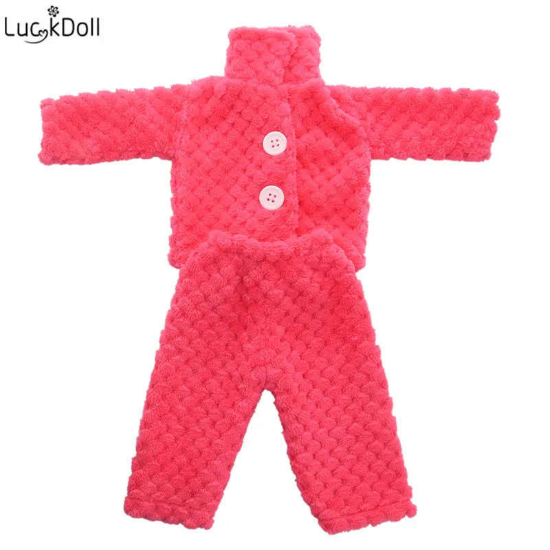 LUCKDOLL мягкие пижамы Ночная рубашка подходит 18 дюймов Американский 43 см Детские аксессуары для кукол, игрушки для девочек, поколение, подарок на день рождения