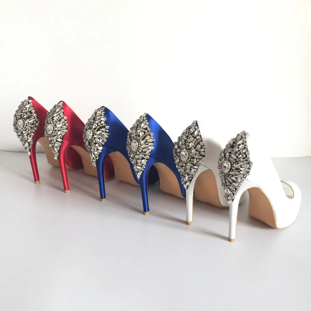Sandales Chaussures Залить Femmes 2016 Кот Champange Синий Кристалл Бисероплетение Мода Свадебные