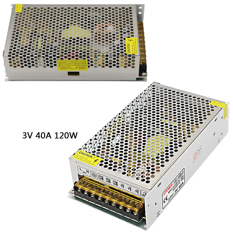DC3V 10A/20A/25A/40A 180W Светодиодный импульсный источник питания AC110V 220V к DC 3V светодиодный