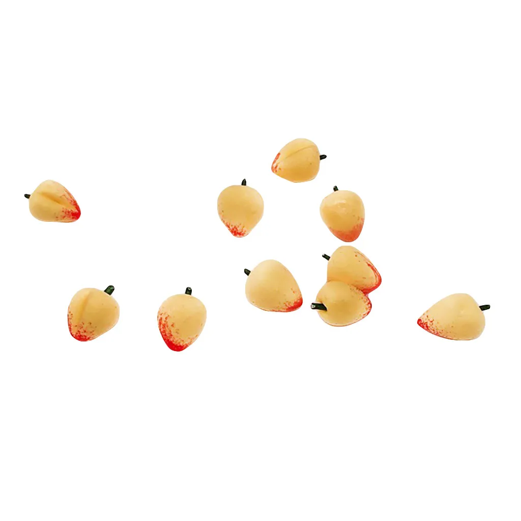 Yellow Peach 10 шт. искусственные Миниатюрные овощи фрукты игровой кукольный домик игрушка декоративное ремесло Kawaii DIY огурец аксессуары - Цвет: Yellow Peach