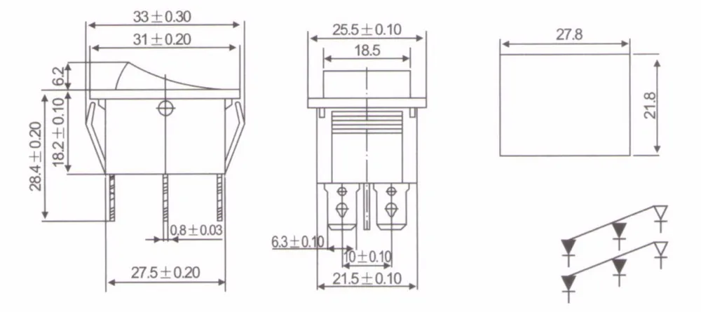 Лот из 5 шт. зеленый свет с подсветкой 2 позиционный кулисный переключатель 6 Pin 12V