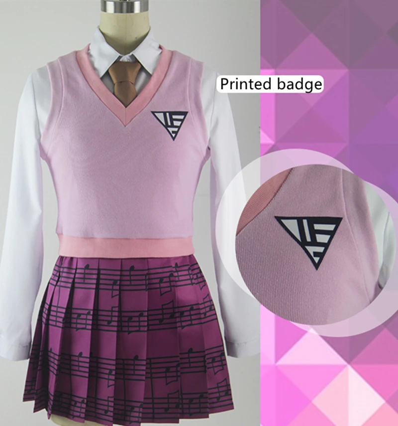 Аниме Danganronpa V3 Akamatsu kaede униформа косплей костюм для Хэллоуина вечеринки