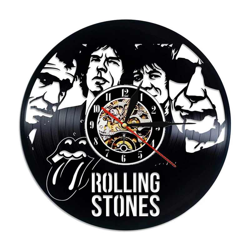 Настенные часы Rolling Stone Rock Band, современный дизайн, часы с музыкальной виниловой пластинкой, подвесные настенные часы, домашний декор, подарок на день рождения - Цвет: 12