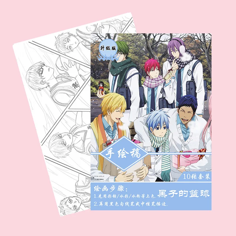 100 книг/лот Аниме ONE PIECE Love Live Hatsune Miku My Hero Academy Slime раскраска для рисования антистрессовые книги А4