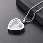 LKJ10269 стеклянный Магнитный медальон в форме сердца, ожерелье для кремации, для похорон, держатель для урны, для человеческих ювелирных изделий из нержавеющей стали, Бесплатная воронка