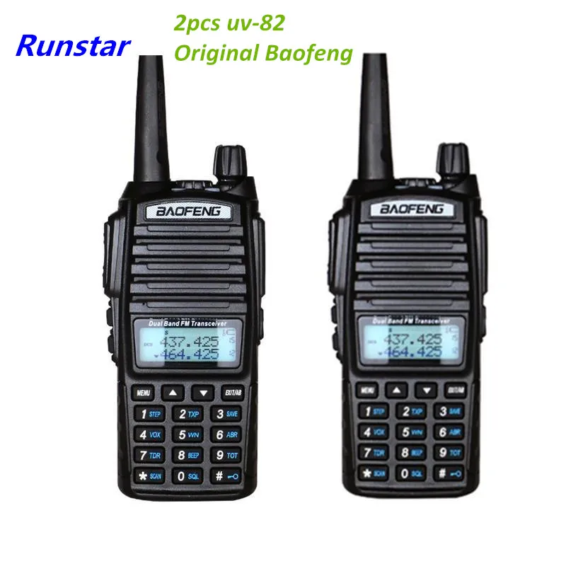 2 шт. PTT Baofeng UV-82 Новинка UV82 портативное радио 10 км двухканальные рации Двойной Профессиональный Ham Радио коммуникатор UV-82 с 8 Вт этикеткой