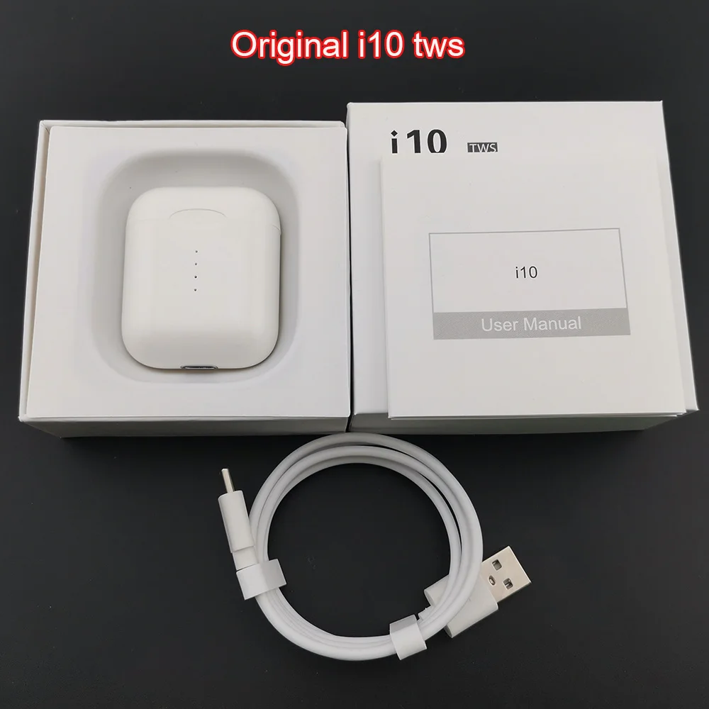 Original i10 I10 Tws Беспроводные Bluetooth 5,0 наушники-вкладыши Автоматическое включение/выключение Беспроводная зарядка с микрофоном зарядная коробка pk i7s i9s i12 i11 tws - Цвет: Original i10