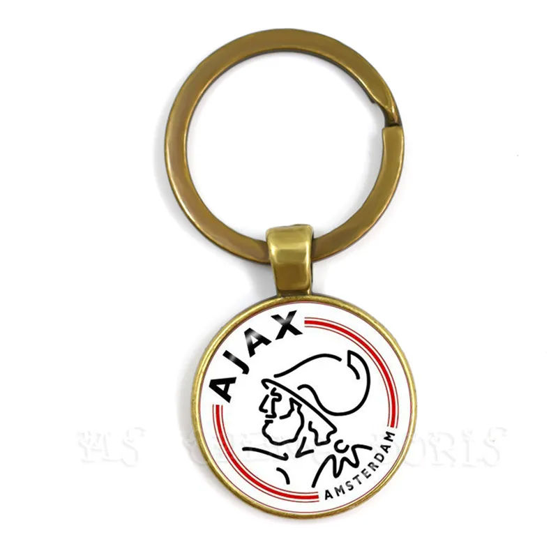 Футбольный клуб 25 мм стеклянный брелок с кабошоном Ajax футбольные лиги логотип