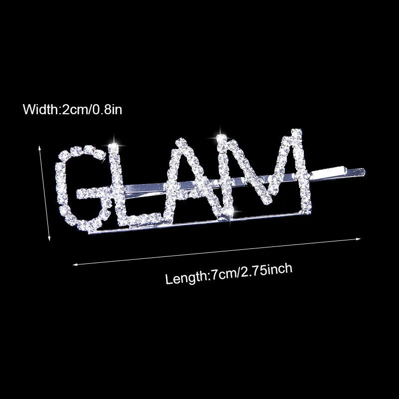 Новинка 2019 модная заколка для волос с кристаллами блестящие стразы GLAM DRIPPIN буквы