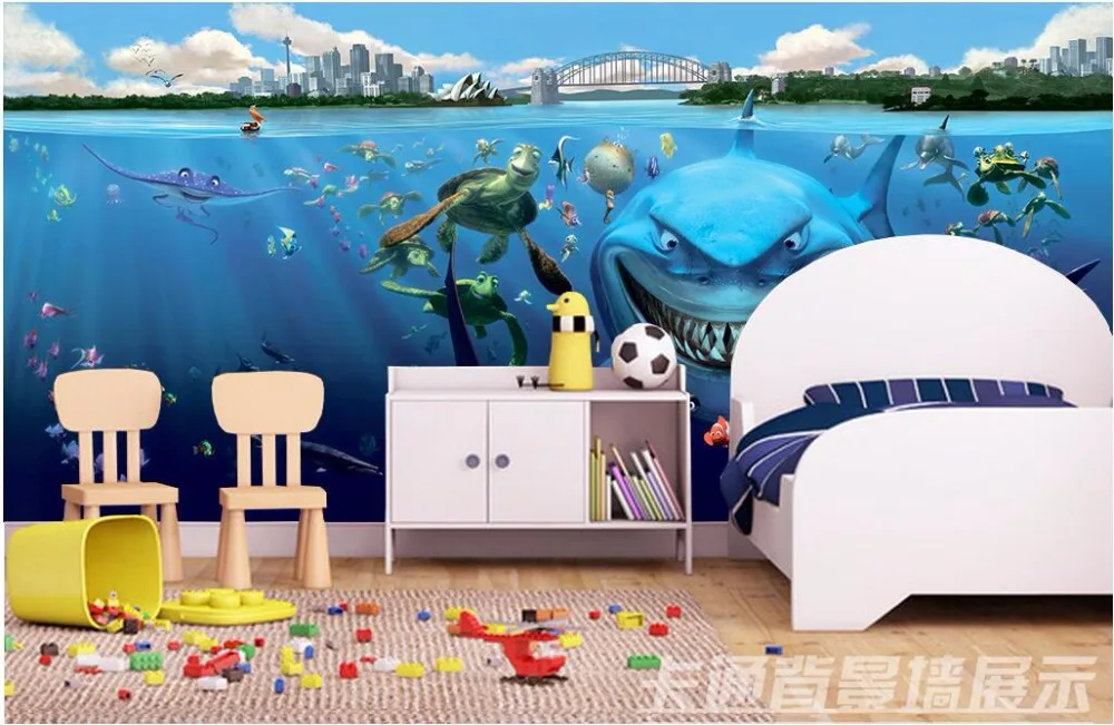 Настенные 3d обои на заказ рисунок морского мира аквариума ландшафта комнат