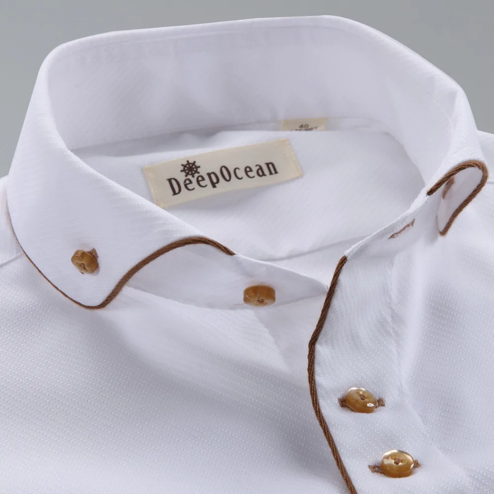 Рубашка смокинг Deepocean белая приталенная рубашка из 100% хлопка 2019|fit shirt|slim fit shirtcamisa