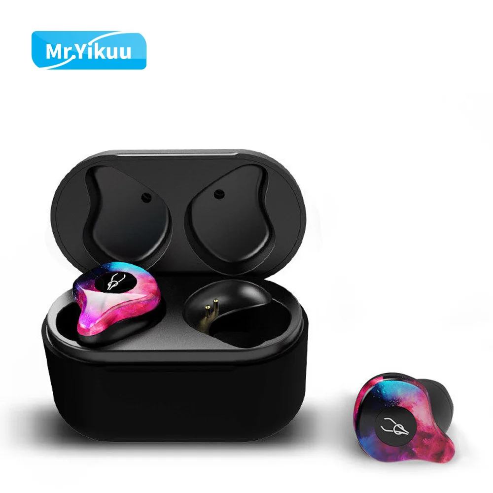 Настоящие беспроводные стерео наушники для игр, Bluetooth 5,0, гарнитура с глубоким басом, беспроводные наушники с микрофоном, гарнитура для sony, samsung, iPhone - Цвет: Flame