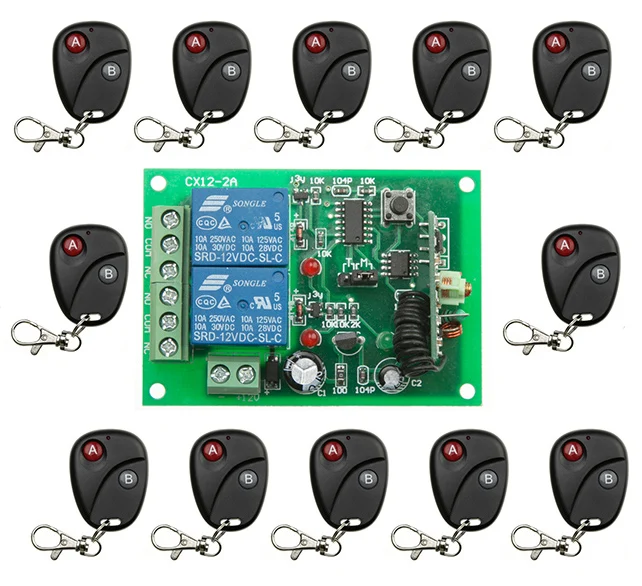 DC 12V 24V 10A 2 CH 2CH RF Беспроводной переключатель системы дистанционного управления