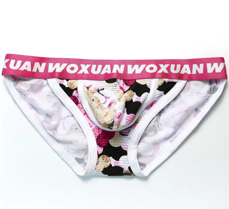 3PCS Men Underwear Cotton Briefs Floral Printing Mens Calzoncillos Sexy Panties Jockstrap Cueca Masculina Briefs Underpants