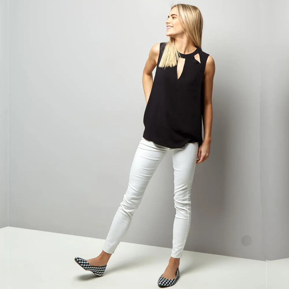 Blusas Mujer De Moda 2018 Лето Для женщин рубашка без рукавов шифоновый топ элегантные ретро