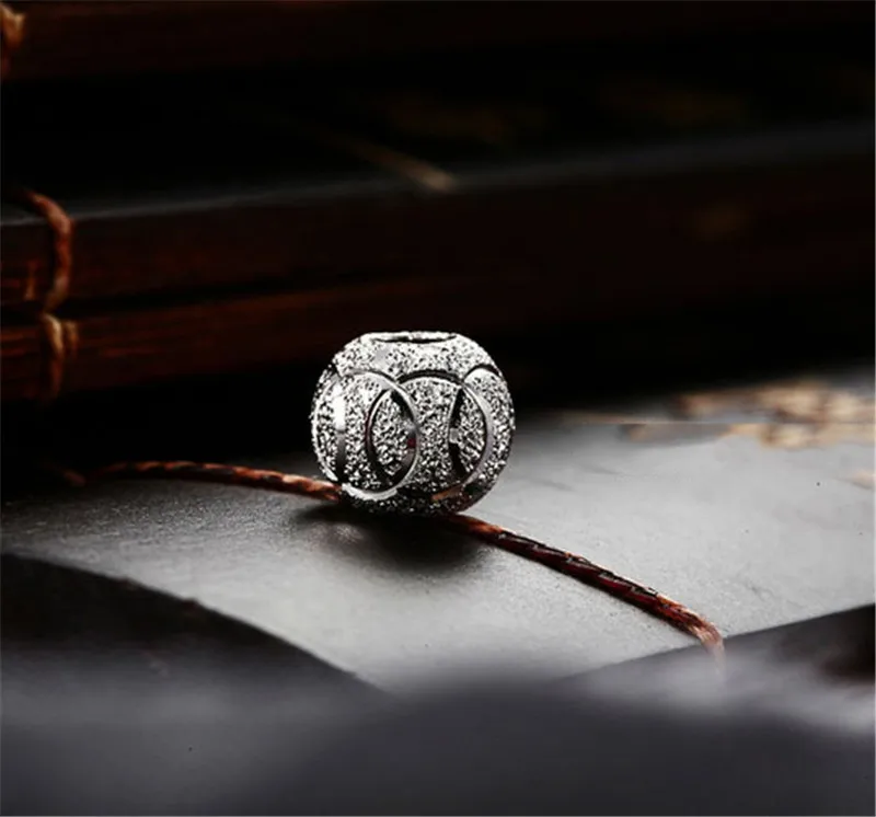 50%OFF!925 Silver Necklace Sterling Jewelry Light Sand Bead Pendant Round Pendants Women Jewelry(With Wave Chain) | Украшения и