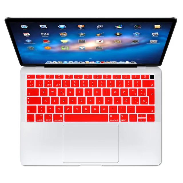 Red Испанская клавиатура ЕС Teclado защитная оболочка для нового Apple MacBook Air 13 13,3 дюймов A1932 сенсорный отпечаток пальца - Цвет: Red