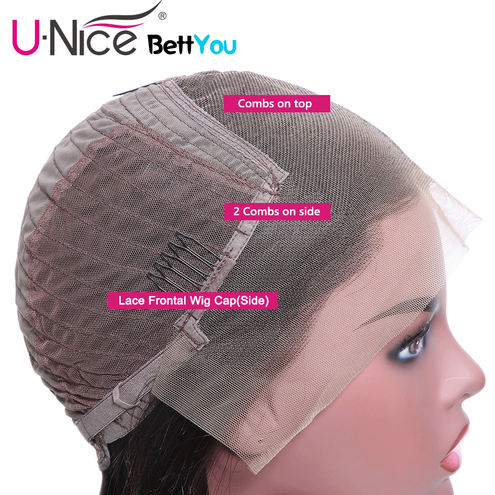 Unice hair Lace Front Human Hair Wigs Free Shipping Short Afro Kinky Curly Part 130% Density Remy | Шиньоны и парики